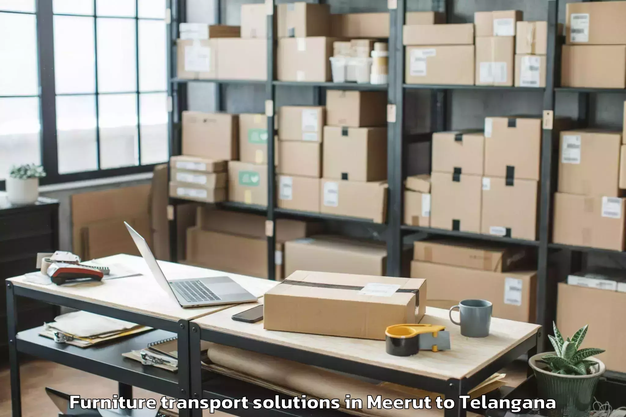 Comprehensive Meerut to Ibrahimpatnam Furniture Transport Solutions